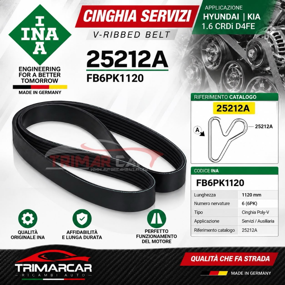 CINGHIA SERVIZI INA FB6PK1120 HYUNDAI KIA 1.6 CRDI D4FE