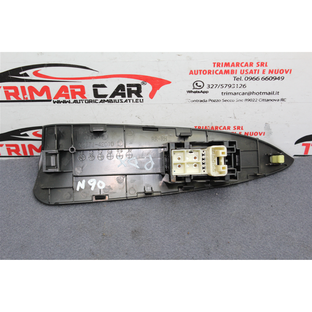 INTERRUTTORE ALZAVETRO POSTERIORE DX DESTRO TOYOTA RAV4 3 [05-12] 74271-42010