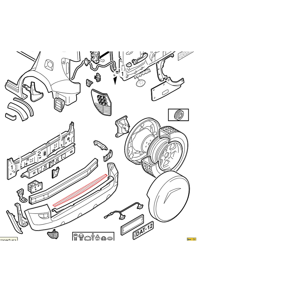 RIVESTIMENTO BATTICOFANO PORTELLONE POSTERIORE TOYOTA RAV4 3 [05-12] 58387-42050