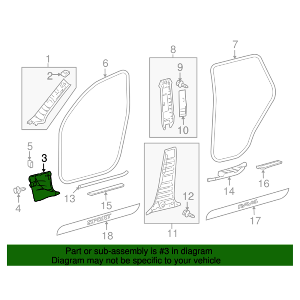 MODANATURA BATTITACCO ANTERIORE DESTRO TOYOTA RAV4 3 (A3)[05-12] 62111-42040