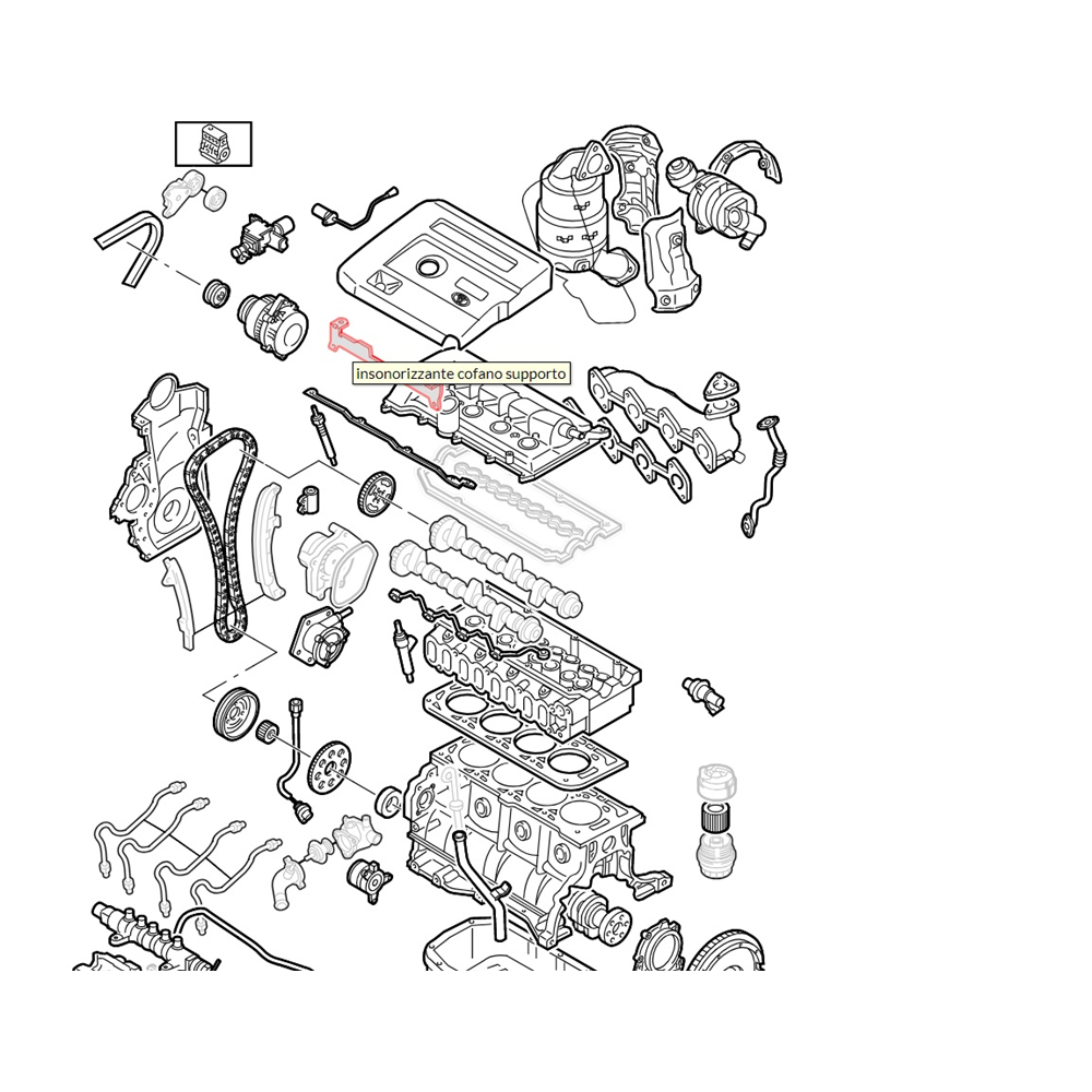 SUPPORTO COPRI MOTORE SUPERIORE TOYOTA RAV4 3 [05-12] 2.2D 100KW 12631-26010