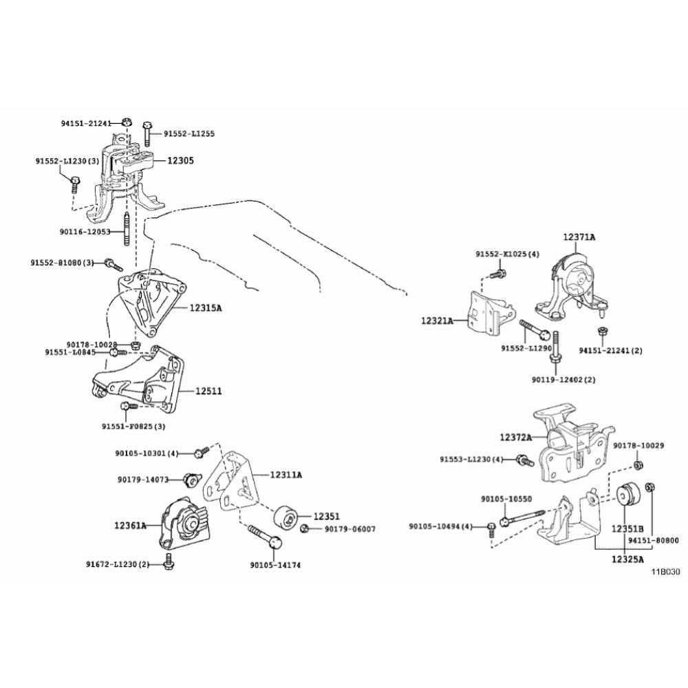 12321-26020 SUPPORTO MOTORE TOYOTA RAV4 3 (A3)[05-12] 2.2D100KW 2AD