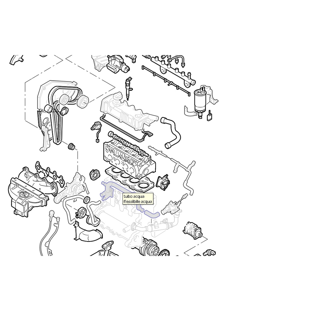 TUBO POMPA ACQUA RAFFREDDAMENTO FIAT BRAVO 2 (198)[07-14] 1.9MJET 120CV 55191871