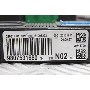 CENTRALINA BODY COMPUTER BSI PEUGEOT 208 [2012>] CITROEN C4 CACTUS 9807531680