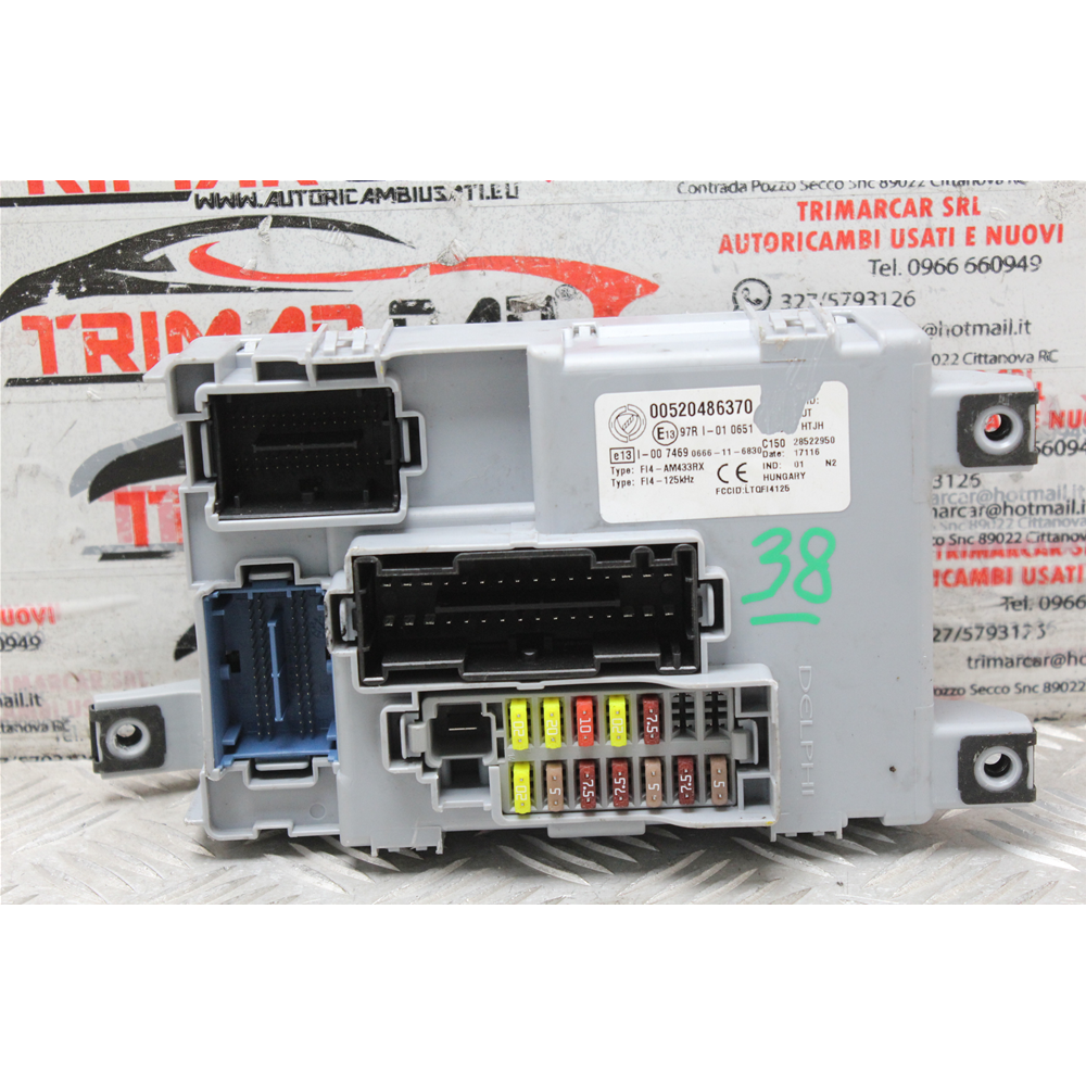CENTRALINA BODY COMPUTER FIAT PANDA 3 (312) [2012 IN POI] 52048637