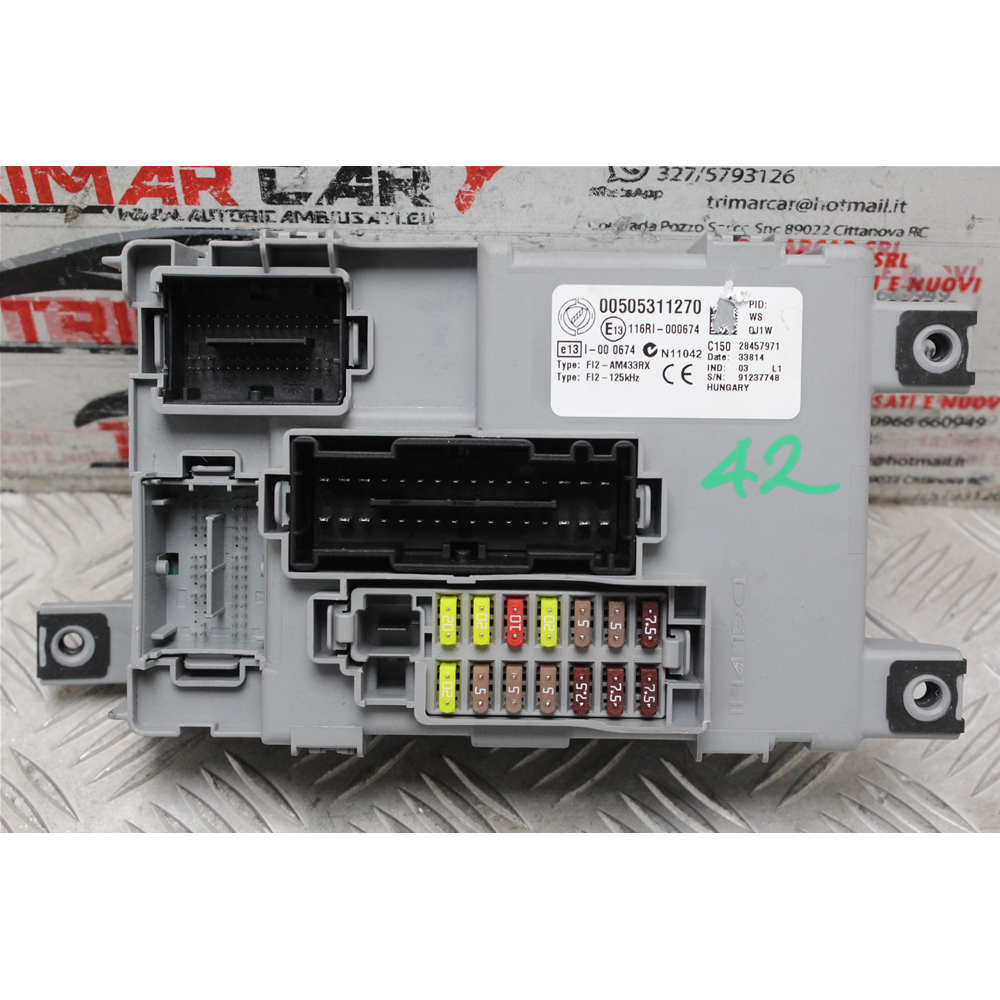 CENTRALINA BODY COMPUTER FIAT PUNTO 199 DAL 2012 00505311270 50531127