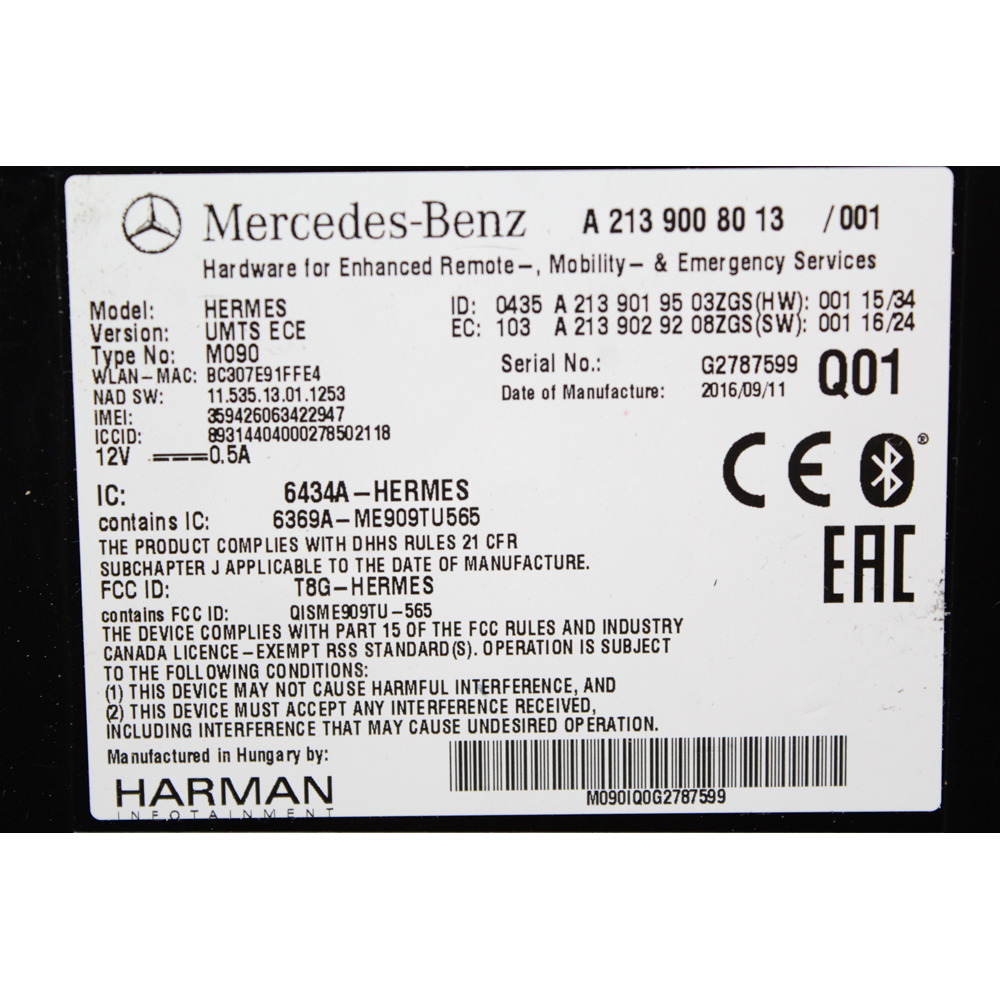 CENTRALINA BLUE & ME MERCEDES CLASSE A (W176) [2012 IN POI] A2139008013