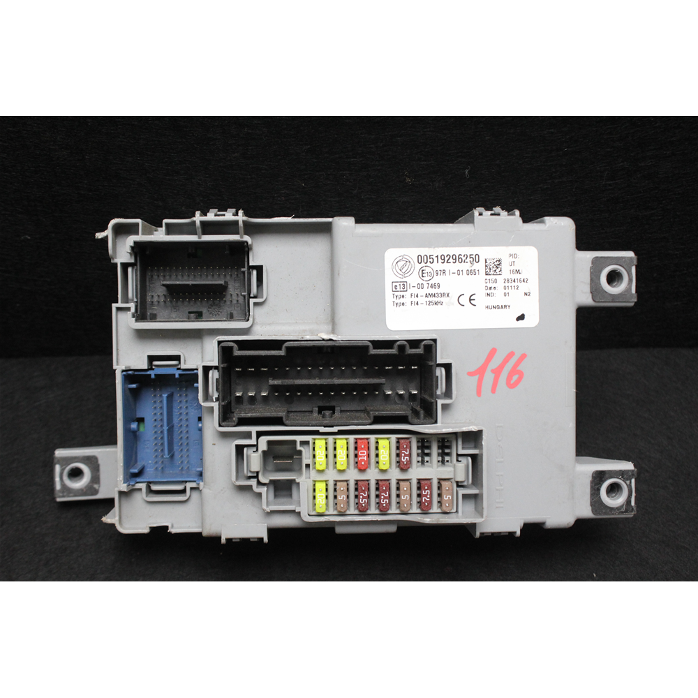 519296250 51929625 CENTRALINA BODY COMPUTER FIAT PANDA 3 (312,319) (2012 IN POI)