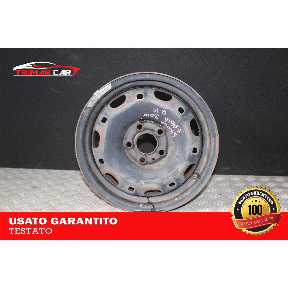 6JX14H R14 CERCHIO SINGOLO IN FERRO SKODA FABIA 2 (542) (2006-2014)