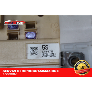 82730-12X81 CENTRALINA SCATOLA PORTAFUSIBILI TOYOTA AURIS SW (E18)(2013 IN POI) 1.8 HYBRID 99CV 73KW COD MOTORE: 2ZR