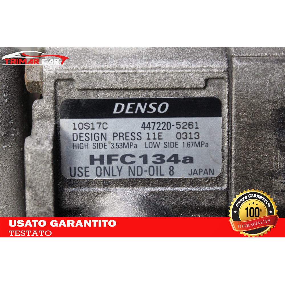 447220-5261 COMPRESSORE AC CLIMA TOYOTA LAND CRUISER 300 (J12)(02-09) 3.0 D-4D 4WD 163CV 120CV COD MOT. 1KDFTV 3 PORTE