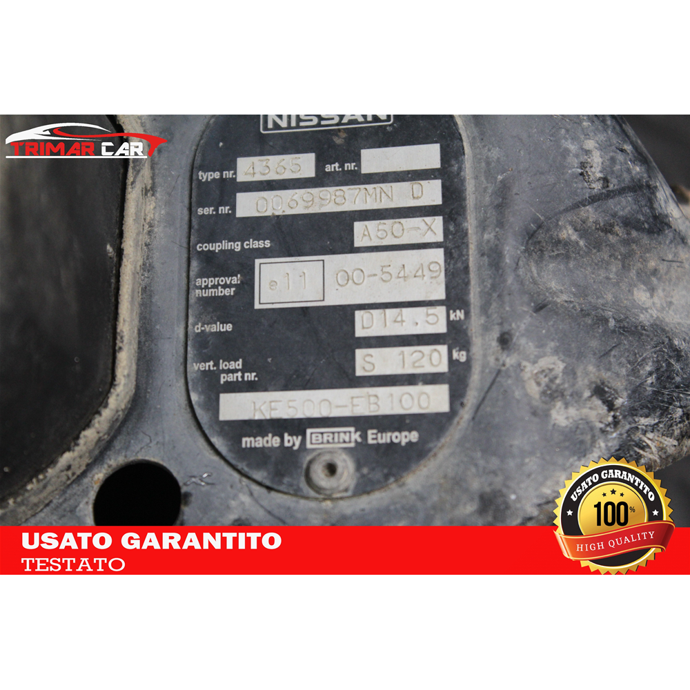 KE500-FB100 ATTACCO PRESA GANCIO TRAINO NISSAN NP300 NAVARA (D40)(2004 IN POI) 2.5 DCI 174CV 128KW COD MOT. YD25DDTI