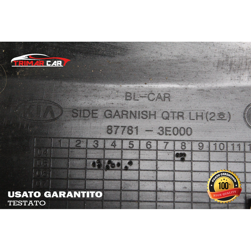 87781-3E000 FASCIONE PASSARUOTA POSTERIORE SINISTRO KIA SORENTO 1 I (JC)(2002-2009) 2.5CRD 140CV 103KW COD MOTORE: D4CB
