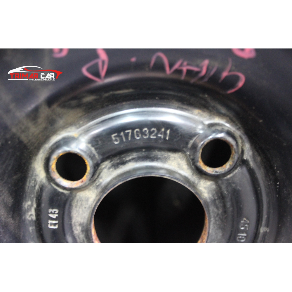 51763241 R15 CERCHIO SINGOLO IN FERRO FIAT GRANDE PUNTO (199)(05-12)