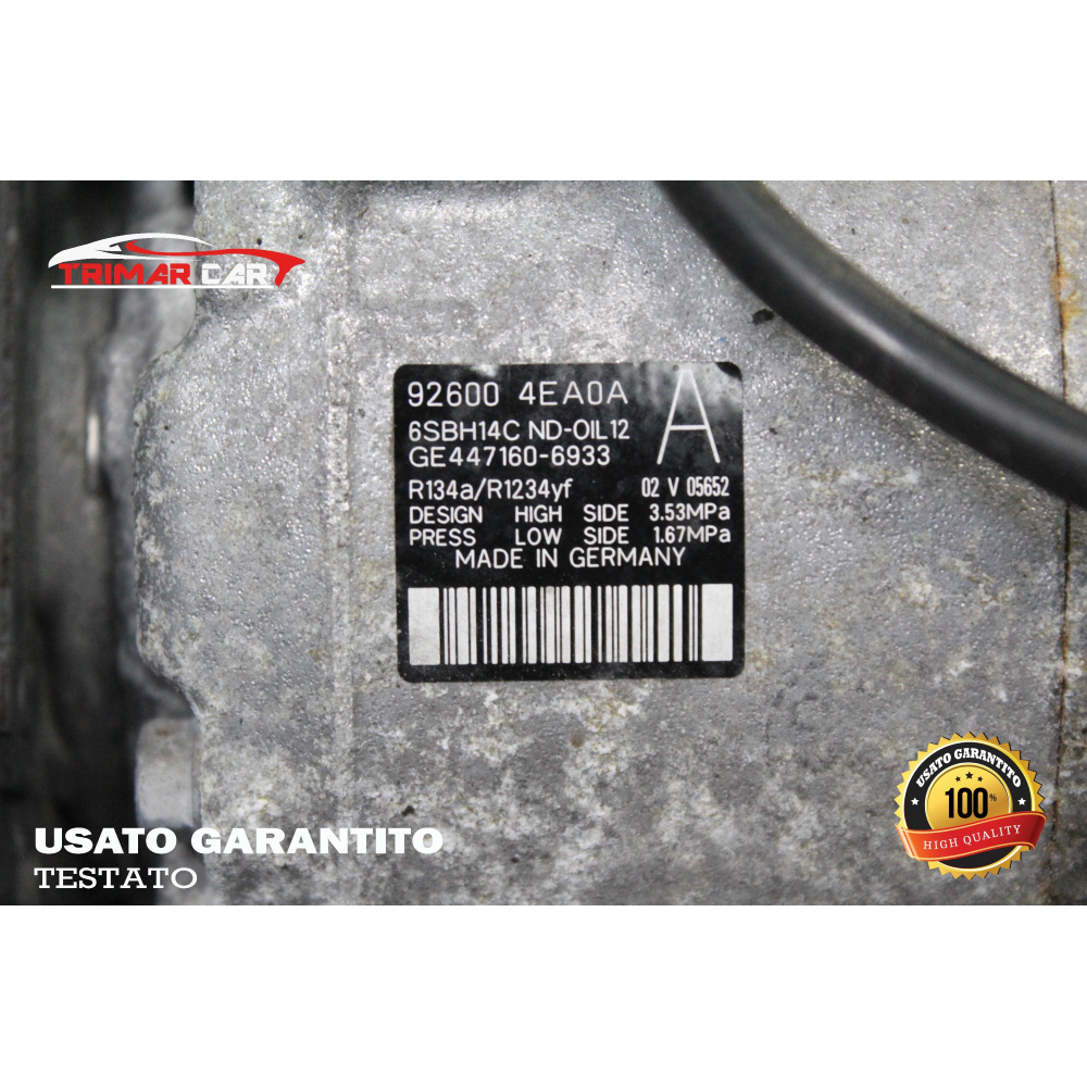926004EA0A 447160-6933 COMPRESSORE ARIA CONDIZIONATA AC CLIMA NISSAN RENAULT 1.5 DCI  