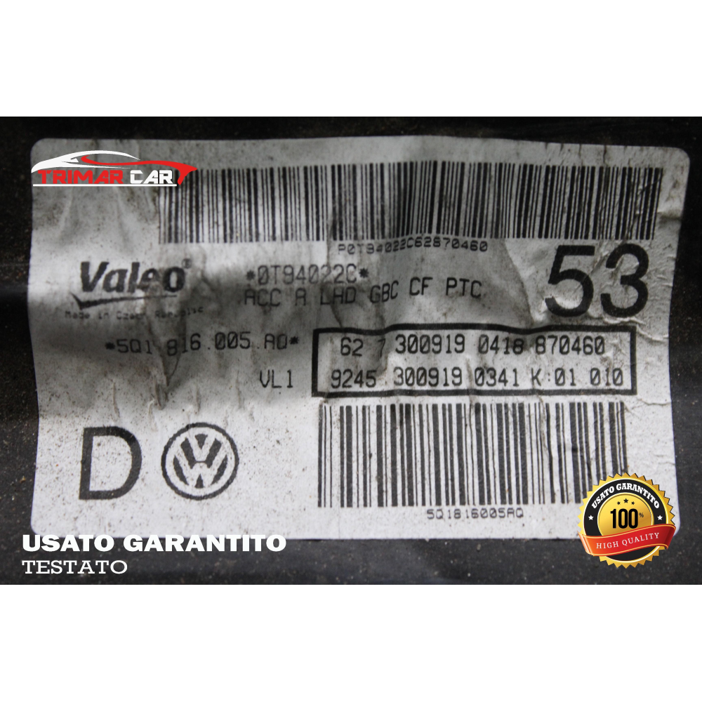 5Q1816005 GRUPPO STUFA RISCALDAMENTO AUDI A3 SPORTBACK (8PA)(2004-2013)
