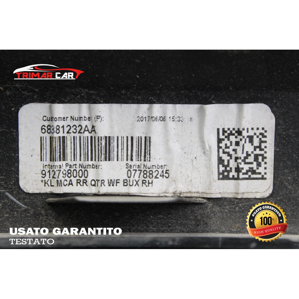 68316002AA FASCIONE PASSARUOTA POSTERIORE DESTRO JEEP CHEROKEE 5 (KL)(2013 IN POI) 2.2 CRD COD.MOT. LAU61