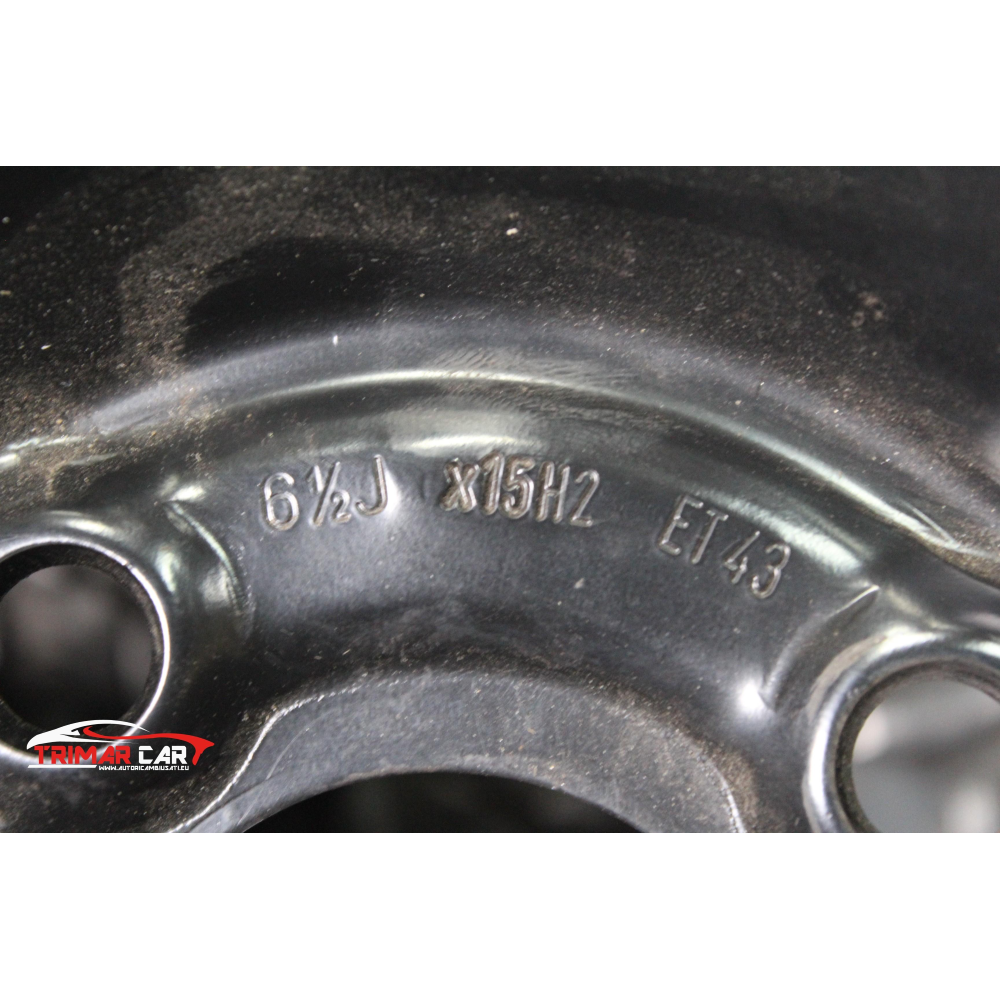 46810498 CERCHIO SINGOLO IN FERRO FIAT STILO (192)(2001-2010) R15 ET43 4 BULLONI