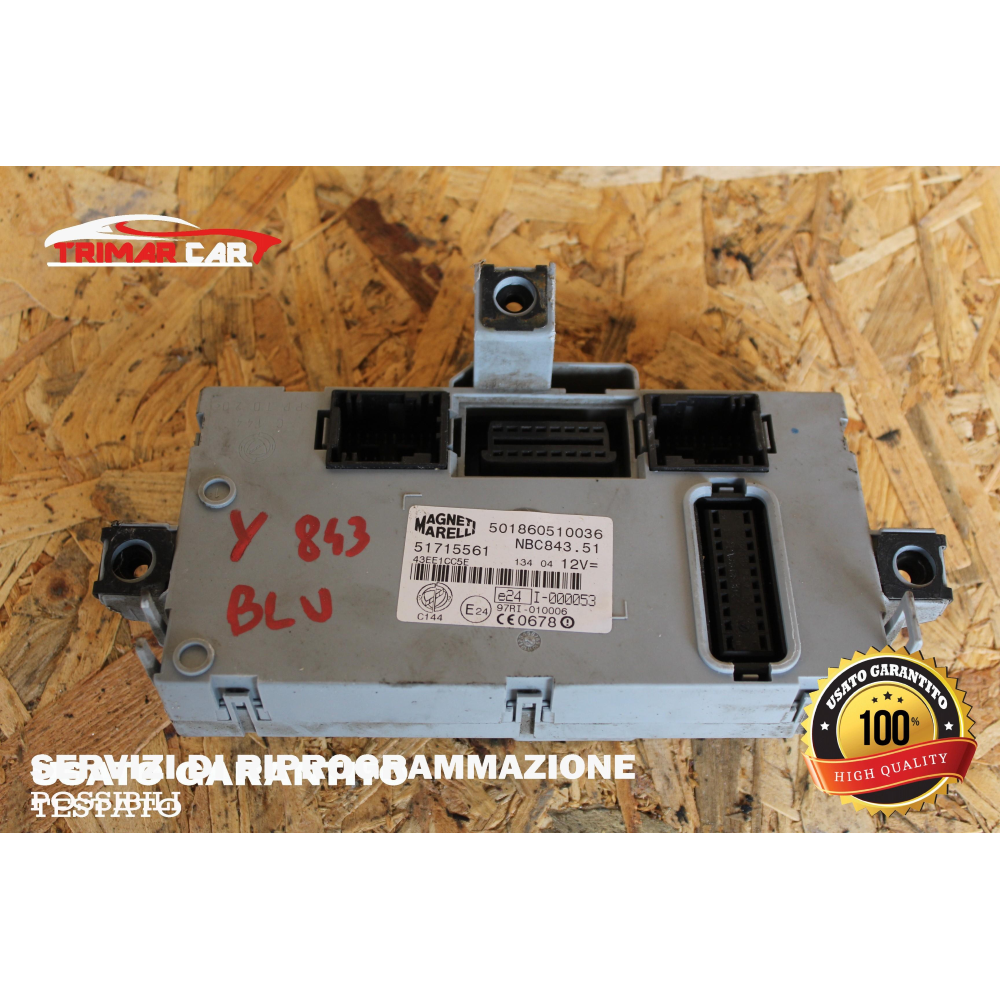 51715561 CENTRALINA BODY COMPUTER LANCIA YPSILON 2 (843)(2003-2011) 1.3 JTD 70CV 51KW COD MOT; 188A9000