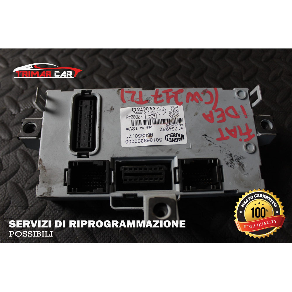 51754987 CENTRALINA BODY COMPUTER FIAT IDEA (350)(2003-2012) 1.3 MJET 70CV 51KW COD MOT; 188A9000