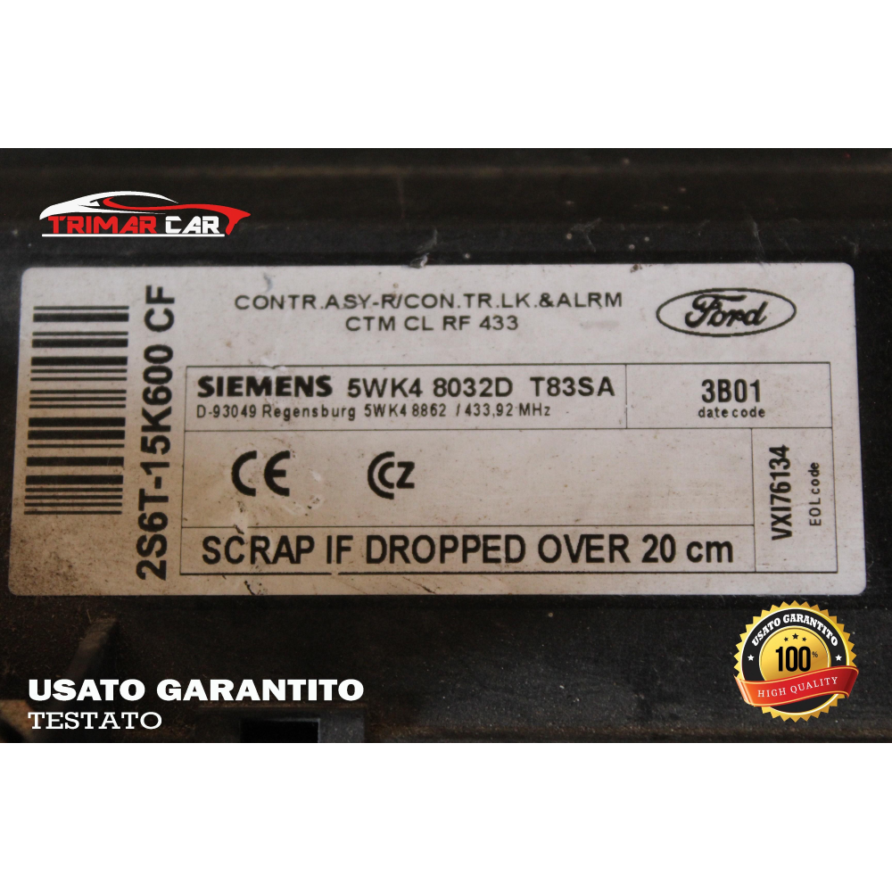 2S6T-15K600CF CENTRALINA COMFORT FORD FIESTA 5 V (JH,JD)(01-10)