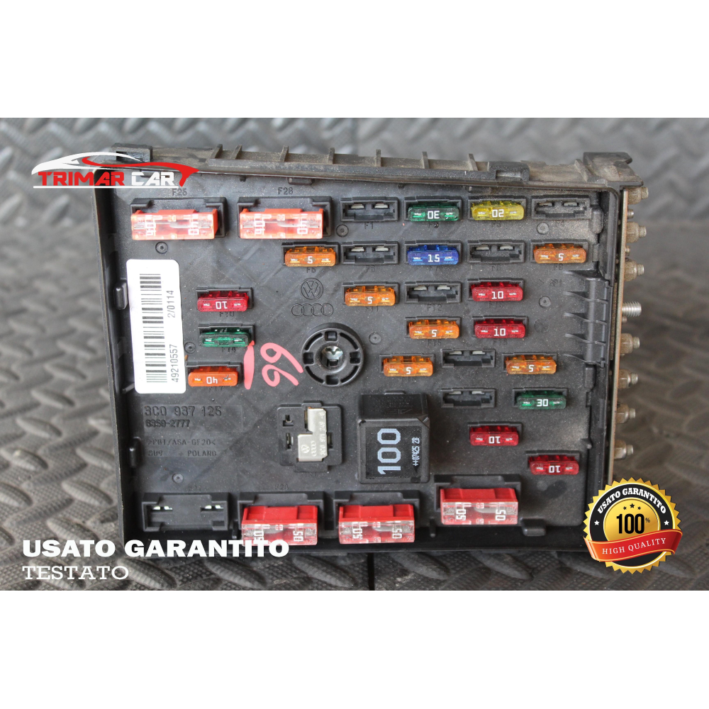 3C0937125 CENTRALINA SCATOLA PORTAFUSIBILI VW PASSAT SW (3C5)(05-11) 2.0 TDI 140CV 103KW COD MOT; BMP