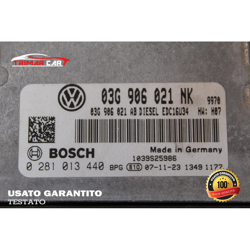 3C0905843R 0281013440 KIT BLOCCO ACCENSIONE VW PASSAT SW (3C5)(05-11) 2.0 TDI 140CV 103KW COD MOT; BMP