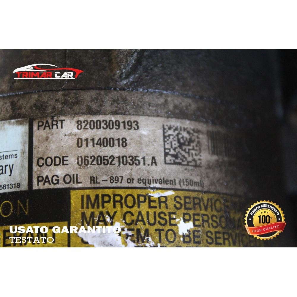 8200309193 COMPRESSORE AC CLIMA RENAULT SCENIC 2 II (JM0/1)(03-09) 1.9 DCI 130CV COD MOT; F9Q804