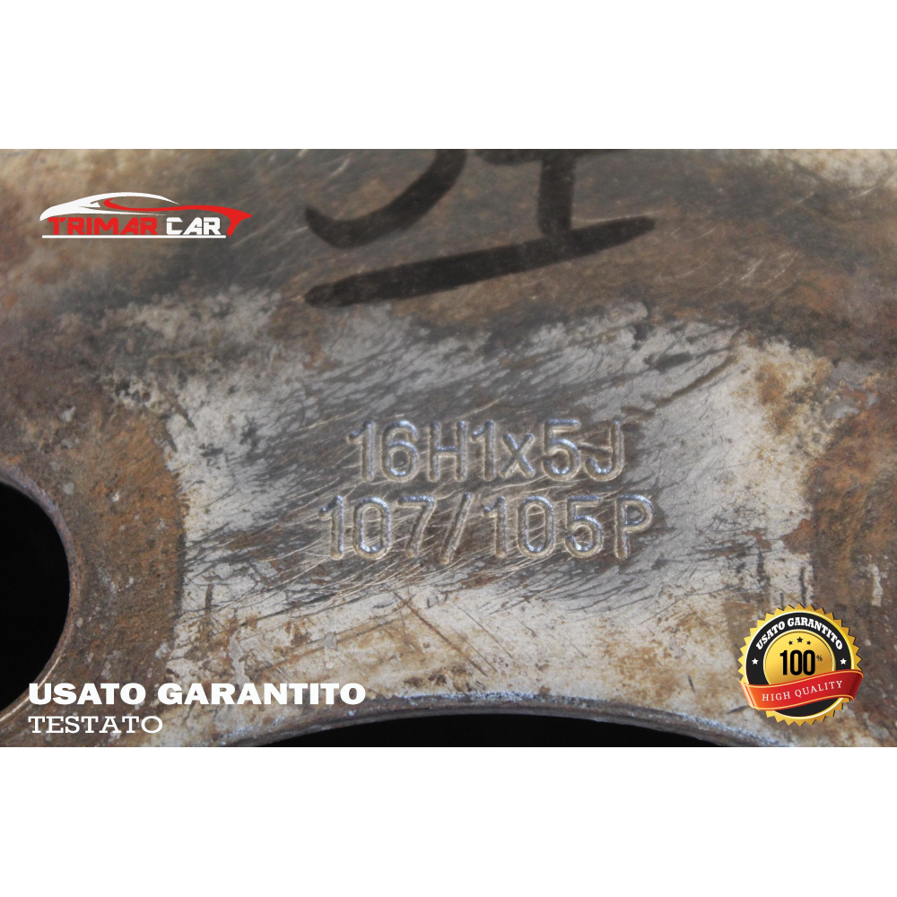 16H1X5J R16 CERCHIO SINGOLO IN FERRO IVECO DAILY 2 II AUTOBUS (1989-1999)