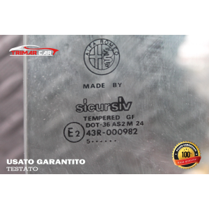 43R-000982 VETRO SCENDENTE PORTA ANTERIORE DESTRA ALFA ROMEO GTV 2 (916)(1994-2005) 2.0 T.SPARK 16V 150CV 110KW COD MOT; AR16201