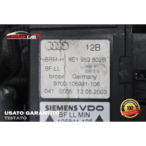 8E1959802B MOTORINO ALZACRISTALLI ANTERIORE DESTRO AUDI A4 (8E2,B6)(2000-2004) 1.9 TDI 130CV 96KW CODICE MOTORE: AVF