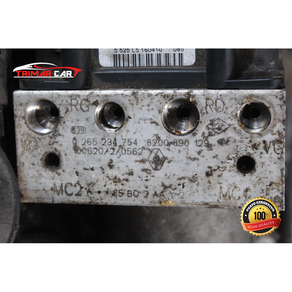 8200890129 0265950788  POMPA CENTRALINA ABS RENAULT CLIO 3 III (BR0/1,CR0/1)(05-13) 1.5 DCI 86CV 63KW COD MOTORE: K9K766