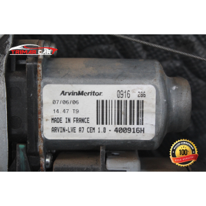 400916H MECCANISMO ALZACRISTALLI ANTERIORE DESTRO PEUGEOT 207 (WA,WC)(06-15) 1.6 HDI 90CV 66KW COD MOTORE: 9HX