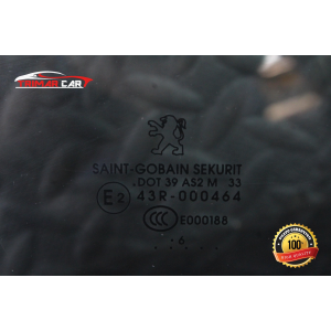 43R-000464 3P VETRO CRISTALLO FISSO POSTERIORE SINISTRO PEUGEOT 207 (WA,WC)(06-15) 1.6 HDI 109CV 80 KW COD MOT 9HZ