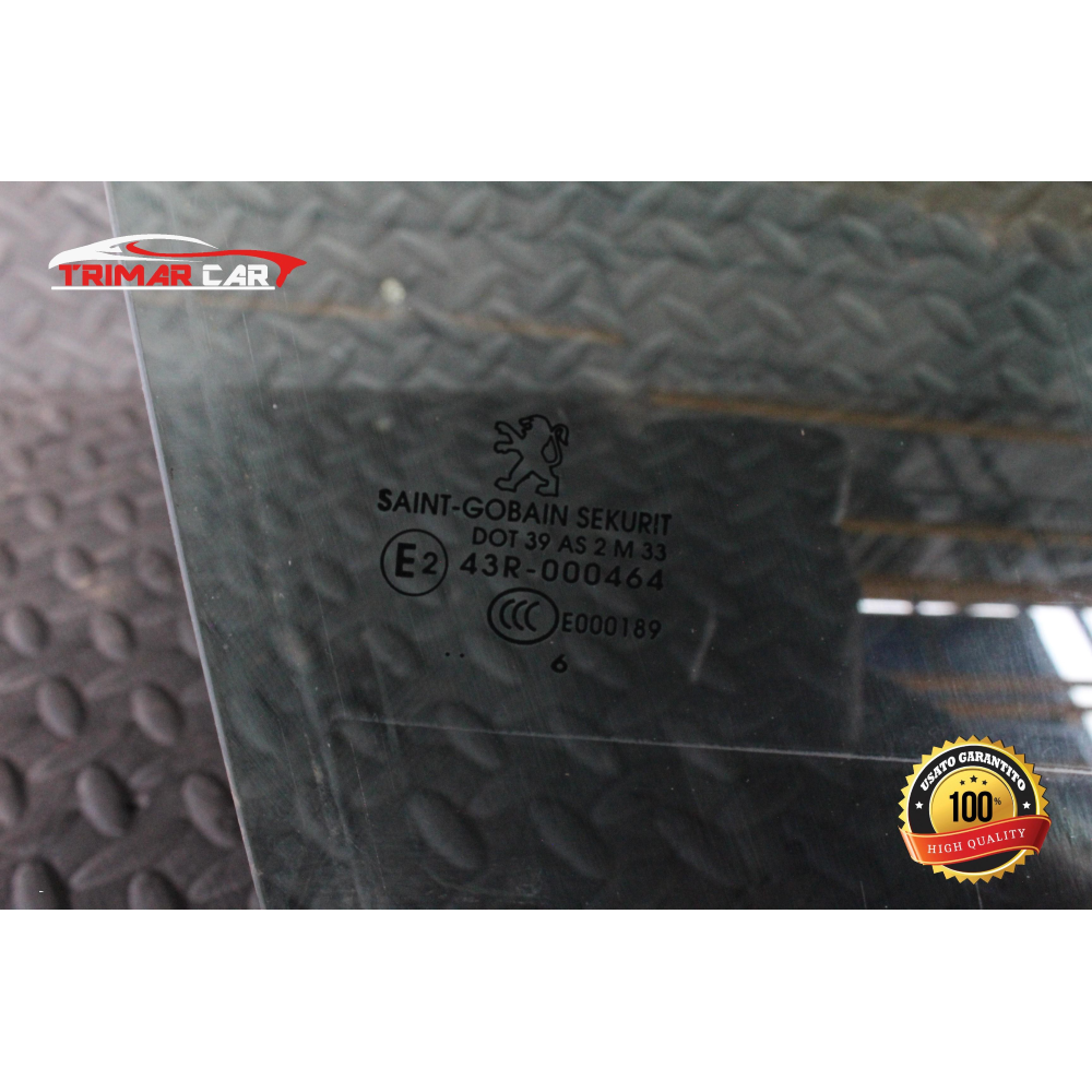 43R-000464 5P VETRO SCENDENTE PORTA ANTERIORE DESTRA PEUGEOT 207 (WA,WC)(06-15) 1.6 HDI 90CV 66KW COD MOTORE: 9HX