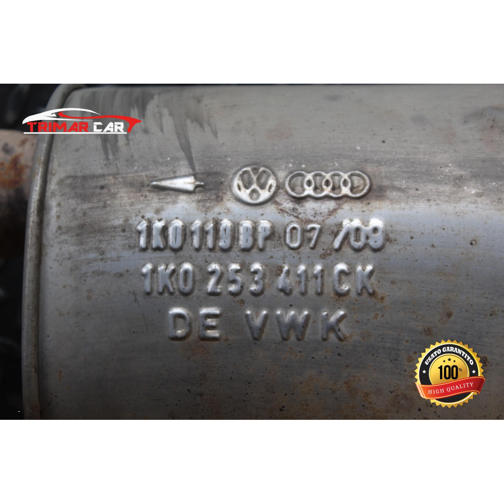 1K0253411CK TUBO SCARICO MARMITTA VW GOLF 6 VI (5K1)(2008-2013) 1.6 TDI 105CV 77KW COD MOT; CAY