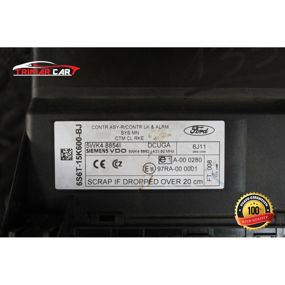 6S6T-15K600-BJ CENTRALINA COMFORT FORD FIESTA 5 V (JH,JD)(01-10) 1.4 TDCI 68CV 50KW COD MOT; F6JA / F6JB