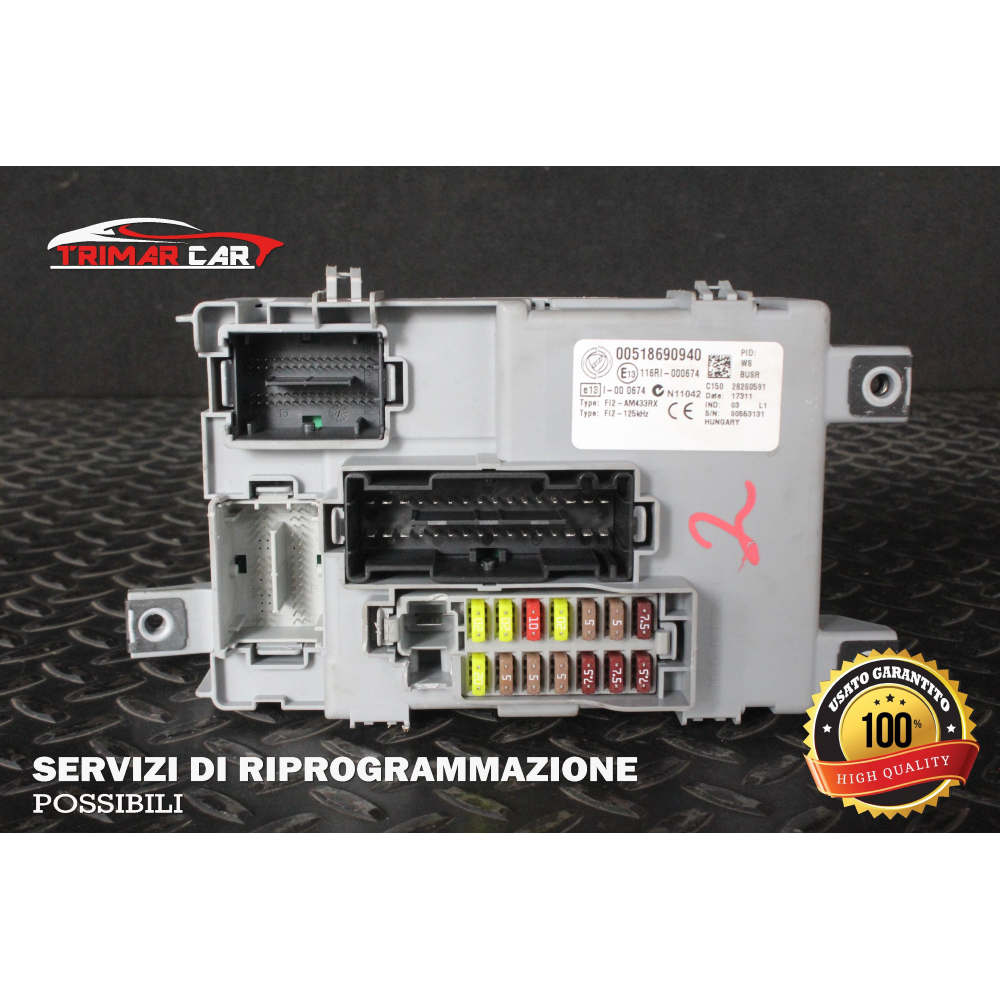 51869094 CENTRALINA BODY COMPUTER FIAT PUNTO EVO (199)(2008 IN POI) 1.3 MULTIJET 75CV 55KW COD MOT; 199A9000