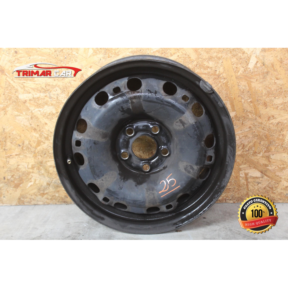 6R0601027C R15 CERCHIO SINGOLO IN FERRO VW POLO (6R,6C)(2009-2017) 1.6 TDI CODICE MOTORE; CAY