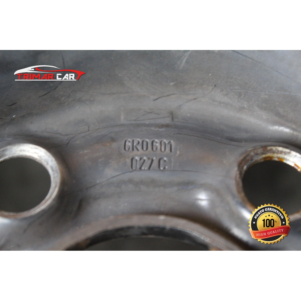 6R0601027C R15 CERCHIO SINGOLO IN FERRO VW POLO (6R,6C)(2009-2017) 1.6 TDI CODICE MOTORE; CAY