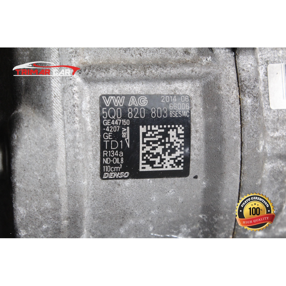 5Q0820803 COMPRESSORE AC CLIMA VW GOLF 7 VII VARIANT (2013 >) 1.6 TDI 105CV 77KW COD MOTORE; CLH