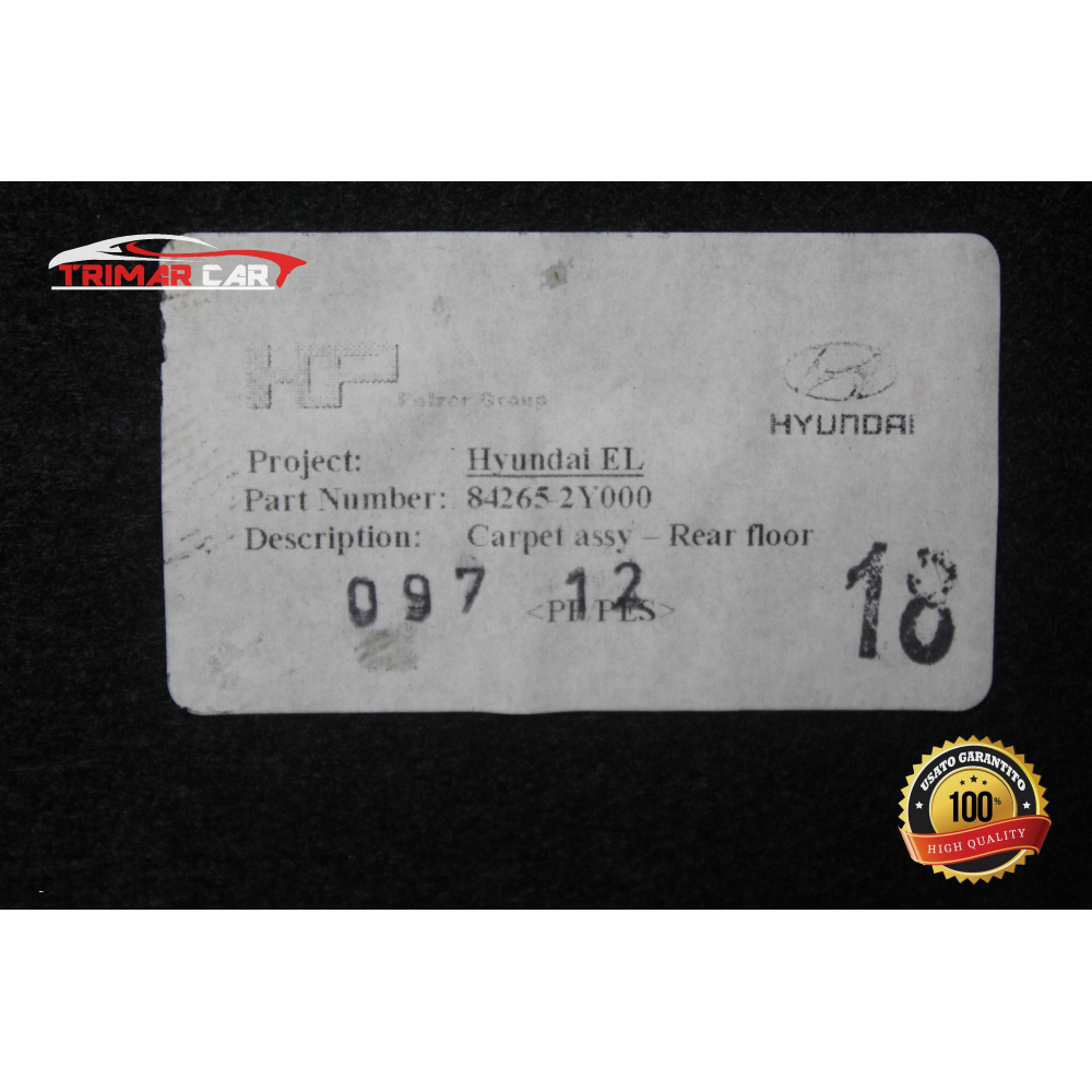 84265-2Y000 ISOLAMENTO ACUSTICO COFANO POSTERIORE HYUNDAI ix35 (LM,EL,ELH)(2009 >) 1.7 CRDI 116CV 85KW COD MOT; D4FD