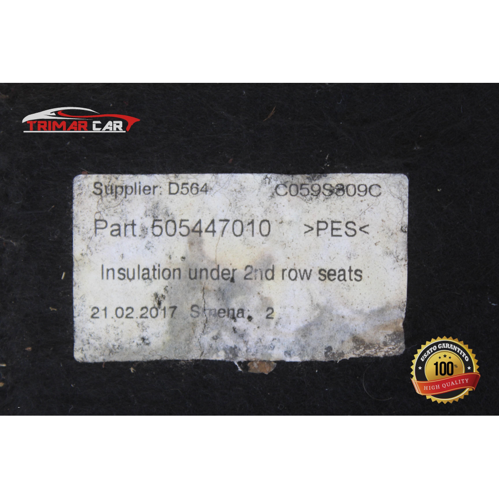 50544701 KIT MOQUETTE INTERNO ABITACOLO ALFA ROMEO GIULIA 2 (952)(2015 >) 2.2 D 150CV 110KW 55266388