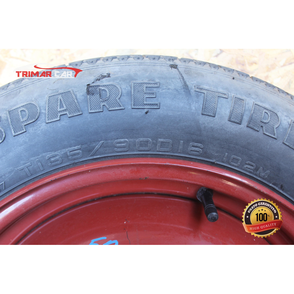 4JX16CH R16 KIT CERCHIO CON RUOTA DI SCORTA FIAT SEDICI (FY)(2006-2014) 1.9 MJET 4X4 120CV 88KW